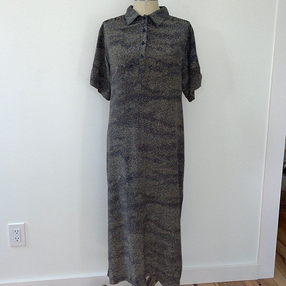 No. 6 Store New York Silk Midi Shirt Dress Speckled Size 2 medium